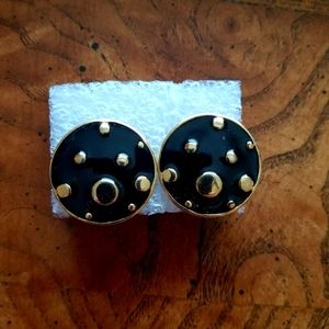 Black & gold dotted earrings